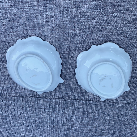 Pair of Antique Trinket Leaf Dishes French Rococo Courting Couple Louis Marie - Picture 4 of 11